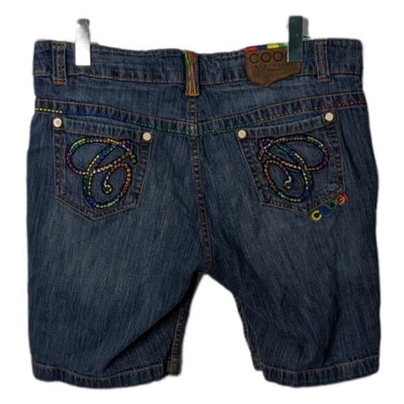 Coogi Vintage 90's Y2K Jean Shirts Rainbow Stitching Low Rise - Picture 2 of 10